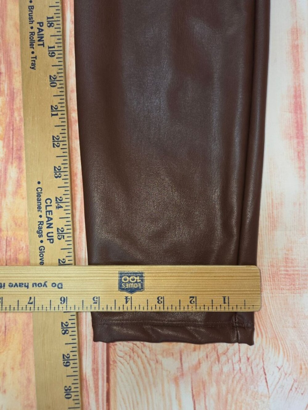 Express Womens Brown Faux Leather Leggings Size Large - Picture 7 of 7